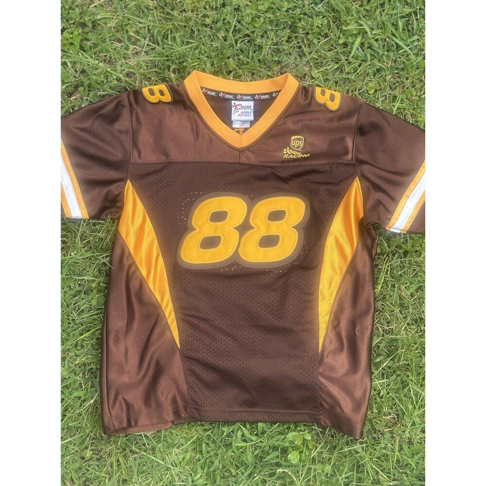 Chase Authentics UPS #88 Jarrett‎ NASCAR Jersey Women’s M Brown Yellow